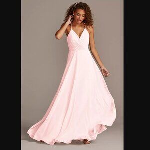 David’s Bridal Spaghetti Strap Full Skirt Dress - Petal - Size 4